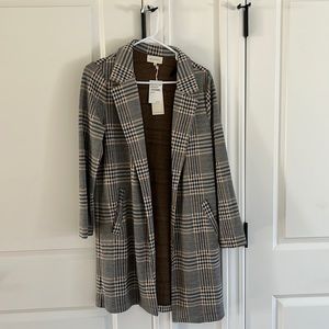 Brown plaid fall coat